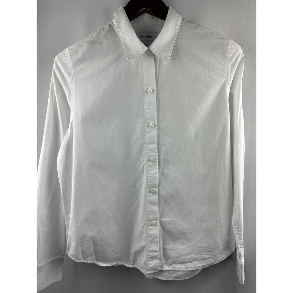 Women’s Calvin Klein White Button Down Dress Shirt Size M